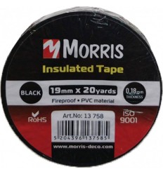 ΤΑΙΝΙΑ ΜΟΝΩΤΙΚΗ MORRIS, 19mmX20yards,x0.18mm, ΜΑΥΡΗ
