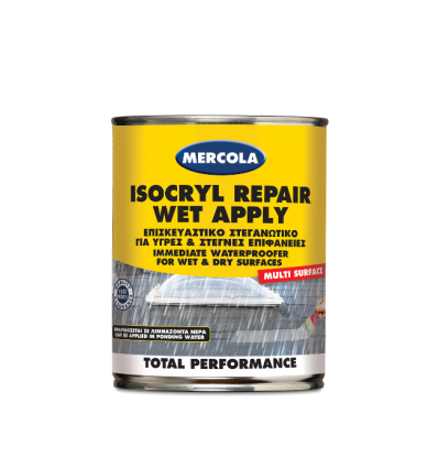 Mercola Isocryl Repair Wet Apply Επισκευαστικό Στεγανωτικό Επιφανειών 750ml Λευκό