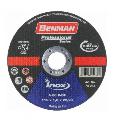 ΔΙΣΚΟΣ ΚΟΠΗΣ INOX-CD PROFESSIONAL BENMAN 115x1.0mm