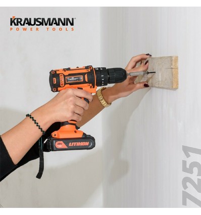Krausmann Κρουστικό Δραπανοκατσάβιδο Μπαταρίας 20V 1x1.3Ah -7251