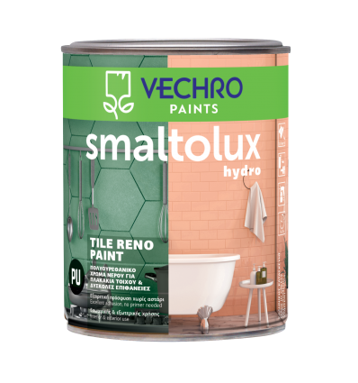 SMALTOLUX HYDRO TILE RENO PAINT ΛΕΥΚΟ 750ml ΠΟΛΥΟΥΡΕΘΑΝΙΚΟ ΧΡΩΜΑ ΝΕΡΟΥ ΓΙΑ ΠΛΑΚΑΚΙΑ ΤΟΙΧΟΥ & ΔΥΣΚΟΛΕΣ ΕΠΙΦΑΝΕΙΕΣ
