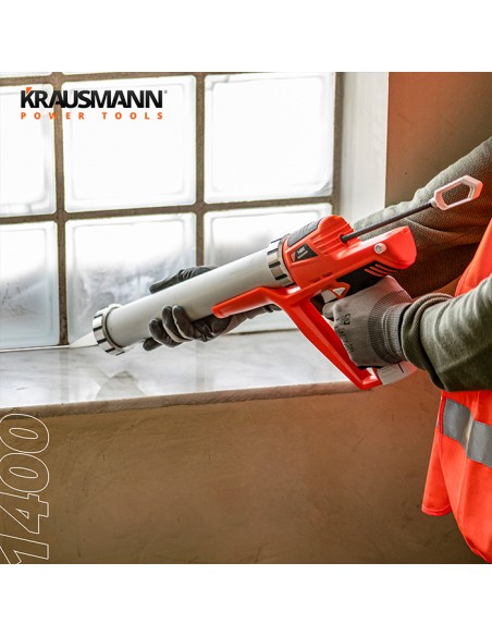 Πιστόλι Σιλικόνης Επαναφορτιζόμενο 12V 2x1.5Ah Krausmann 1400