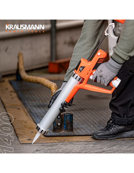 Πιστόλι Σιλικόνης Επαναφορτιζόμενο 12V 2x1.5Ah Krausmann 1400