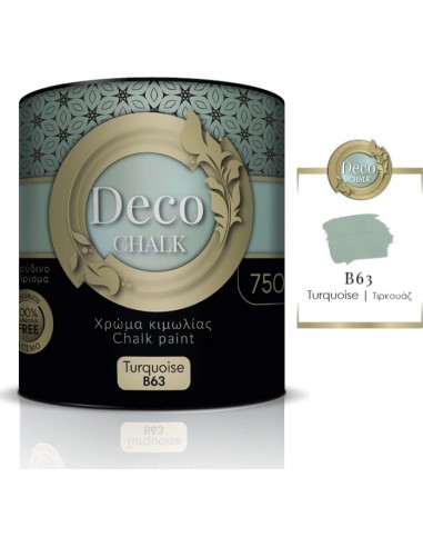 Deco Chalk Paint Χρώμα Κιμωλίας B63 Τυρκουάζ 750ml