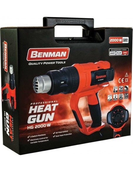 ΠΙΣΤΟΛΙ ΘΕΡΜΟΥ ΑΕΡΑ 2000W 600oC BENMAN HG2000W