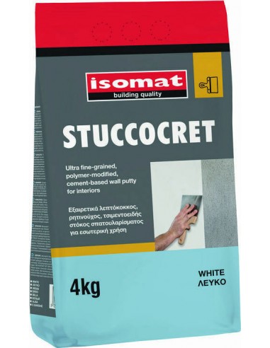Isomat Stuccocret Στόκος Σπατουλαρίσματος Ακρυλικός-Ρητινούχος Λευκός 4kg