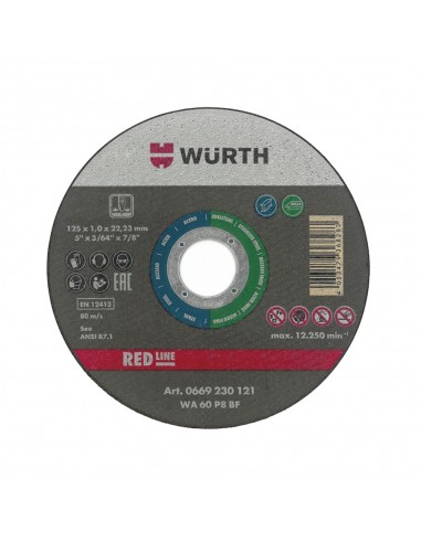 WURTH ΔΙΣΚΟΣ ΚΟΠΗΣ RED LINE Α2 Φ115X1MM