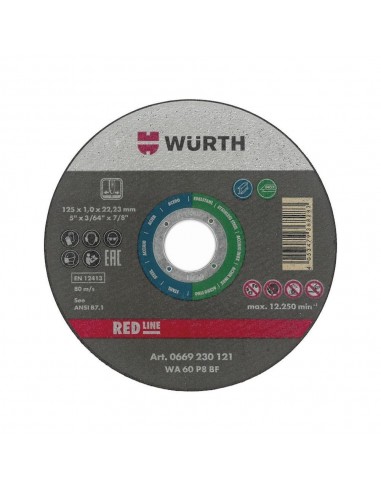 Wurth Δίσκος Κοπής Inox 125mm 1τεμ.