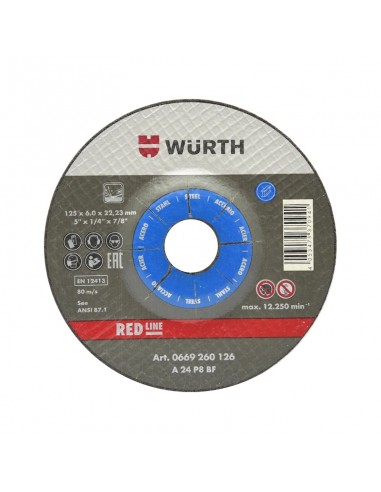 WURTH ΔΙΣΚΟΣ ΛΕΙΑΝΣΗΣ RL ΜΠΛΕ 125Χ6,0Χ22,23MM...