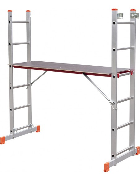 Palbest Διπλή Σκάλα 8507 Αλουμινίου (Σκαλωσιά MINI) 2x6 Σκαλιά