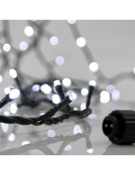 100 Λαμπάκια LED 5μ Ψυχρό Λευκό σε Σειρά με Πράσινο Καλώδιο 600-11300 Eurolamp