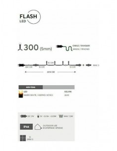 300 Λαμπάκια LED 33.1μ Θερμό Λευκό σε Σειρά με Πράσινο... 2