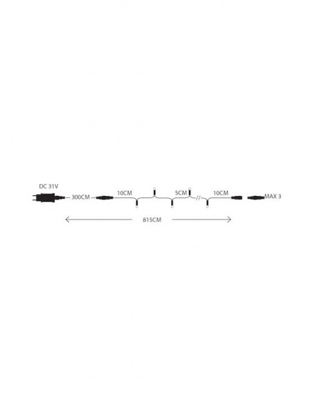 300 Λαμπάκια LED 14.95μ Λευκά Daylight σε Σειρά με Πράσινο Καλώδιο Eurolamp 600-11308