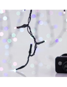 100 Λαμπάκια LED 4.95μ Πολύχρωμα σε Σειρά με Πράσινο...