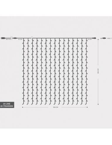 480 Λαμπάκια LED 3μ x 300εκ Θερμό Λευκό τύπου...