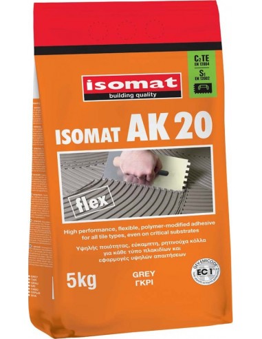 ISOMAT - 5kg AK-20 ΚΟΛΛΑ ΠΛΑΚΙΔΙΩΝ ΛΕΥΚΗ...
