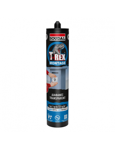Τ-Rex Clear μονταζόκολλα νερού διάφανη 310ml