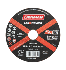 ΔΙΣΚΟΣ ΚΟΠΗΣ INOX-CD MAXPOWER BENMAN 125x1.0mm