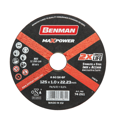 ΔΙΣΚΟΣ ΚΟΠΗΣ INOX-CD MAXPOWER BENMAN 125x1.0mm