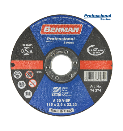 ΔΙΣΚΟΣ ΚΟΠΗΣ ΣΙΔΗΡΟΥ PROFESSIONAL BENMAN 180x3.0mm
