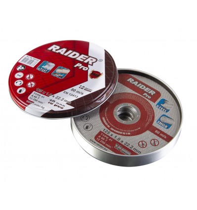 RAIDER ΤΡΟΧΟΣ ΚΟΠΗΣ INOX PRO 125*1.0*22.2mm ΜΕΤΑΛ.ΚΟΥΤΙ 160152